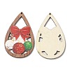 Single Face Printed Wood Big Pendants WOOD-D025-10-1