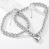 2Pcs 2 Styles Alloy Heart Pendant Necklaces Set NJEW-P319-02P-2