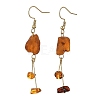 Natural Amber Nuggets Dangle Earrings EJEW-JE07523-3