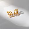 304 Stainless Steel Pave Cubic Zirconia Stud Dangle Earrings for Women SK5308-1