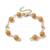 Dyed Natural Lava Rock Round Beaded Chain Bracelet Making AJEW-JB01206-02-1