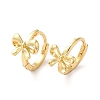 Brass Bowknot Hoop Earrings for Women ZIRC-Q201-15G-1