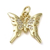 Brass Micro Pave Clear Cubic Zirconia Pendants KK-U005-01E-G-1