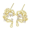 Brass Cubic Zirconia Stud Earring Findings KK-R154-11G-1