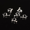 Brass Clip-on Earring Findingsfor non-pierced Ears X-EC143-S-3