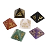 6Pcs Natural Obsidian &  Red Jasper & Amethyst & Tiger Eye & Rose Quartz & Green Aventurine Orgonite Pyramid Display Decorations G-C186-06-2