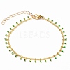 Brass Enamel Charm Bracelets BJEW-JB05587-2