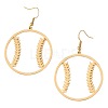 Brass & Iron Baseball Dangle Earrings for Women WG2115E-01-5