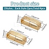 4Pcs 2 Style Brass Loop Keepers KK-WR0001-09-2