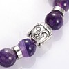 Buddha Head Gemstone Beaded Stretch Bracelets BJEW-JB01864-01-2