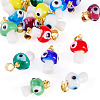 16Pcs 8 Colors Handmade Lampwork Pendants LAMP-TA0001-78-3