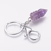 Natural Amethyst Pointed Keychain KEYC-G040-E02-4