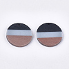 Tri-color Resin & Walnut Wood Pendants X-RESI-S358-78B-2
