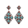 Synthetic Turquoise Dangle Stud Earrings EJEW-C178-06B-4