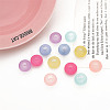 Rubberized Style Transparent Acrylic Beads OACR-K009-05-1