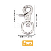 2Pcs Stainless Steel Swivel Clasps STAS-DC0015-60-2
