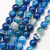Natural Striped Agate/Banded Agate Bead Strands X-G-K166-13-8mm-06-1