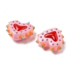 Baking Paint Glass Bumpy Beads Heart LAMP-V001-07C-3