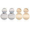 ANATTASOUL 2 Pairs 2 Colors Alloy Double Flat Round Dangle Stud Earrings for Women EJEW-AN0001-84-1