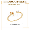 1Pc Letter Brass Rhinestone Open Cuff Rings for Women AJEW-LP0004-47Y-G-2