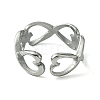 304 Stainless Steel Open Cuff Ring RJEW-L110-008P-3