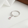 Rhodium Plated 925 Sterling Silver Finger Rings for Women STER-P065-20P-2