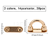 CHGCRAFT 28Pcs 2 Colors Alloy D-Ring Suspension Clasps with Screw & Gasket FIND-CA0007-31-2