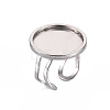 Non-Tarnish 201 Stainless Steel Cuff Pad Ring Settings X-STAS-S080-040F-P-1