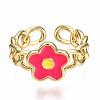 Brass Enamel Cuff Rings RJEW-N035-007-NF-3