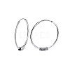 Rhodium Plated 925 Sterling Silver Circle Beaded Huggie Hoop Earrings for Women JE912A-04-1