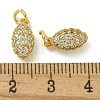 Rack Plating Brass Micro Pave Clear Cubic Zirconia Charms KK-Z067-23G-06-3