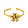 304 Stainless Steel Rhinestone Cuff Open Rings WG17863-03-2
