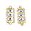 Brass Micro Pave Clear Cubic Zirconia Connector Charms CU-CBA6305-11G-A-1