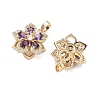 Brass Micro Pave Cubic Zirconia Rotatable Pendants KK-A287-11A-G-2