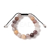 10mm Round Natural Purple Quartz Braided Bead Bracelets BJEW-C067-01C-25-2