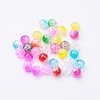 Two Tone Transparent Crackle Acrylic Beads CACR-R009-8mm-M-2