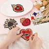 4Pcs 4 Style Heart Theme Computerized Embroidery Cloth Sew on Appliques PATC-FG0001-42-3