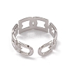 Non-Tarnish 304 Stainless Steel Hollow Arch Open Cuff Rings for Women RJEW-G285-57P-3