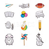 Crafans 12Pcs 12 Style Rugby & Bottle & Piano & Violin & Pencil Enamel Pins JEWB-CF0001-02-2
