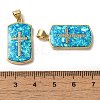 Rack Plating Brass Micro Pave Clear Cubic Zirconia Pendants KK-P268-16G-3