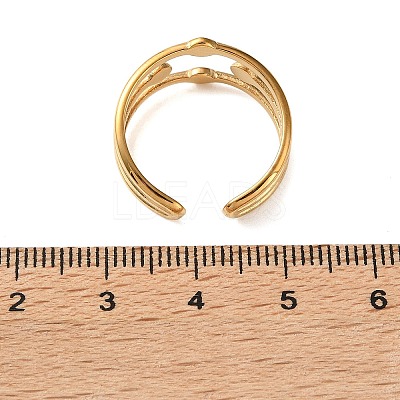 304 Stainless Steel Rhinestone Cuff Open Rings RB-CBAE630-01G-B-1
