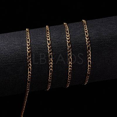 3.28 Feet Ion Plating(IP) 304 Stainless Steel Figaro Chains X-CHS-H007-30G-1