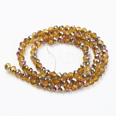 Electroplate Transparent Glass Beads Strands EGLA-A034-T8mm-R01-1