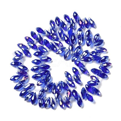 Transparent Electroplate Glass Beads Strands GLAA-D022-06-1