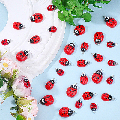30Pcs 3 Styles Opaque Resin Pendants RESI-ME0001-39-1