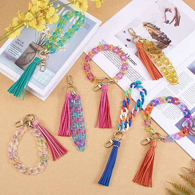 Chain Link Wristlet Keychain HJEW-SW00014-07-1