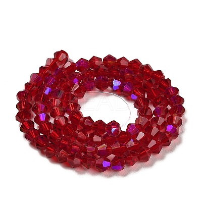 Transparent Electroplate Glass Beads Strands GLAA-F029-2mm-D27-1