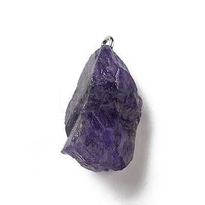 Raw Rough Natural Amethyst Pendants G-A028-01E-1