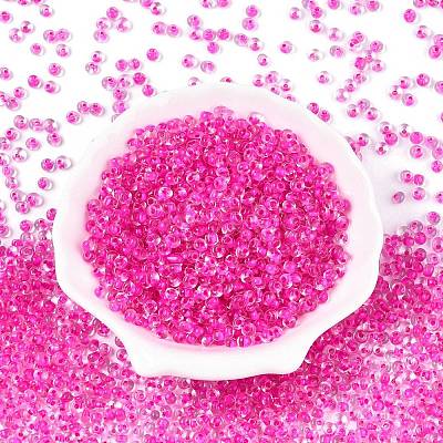 6/0 Inside Colours Transparent Glass Seed Beads X1-SEED-T007-07I-1