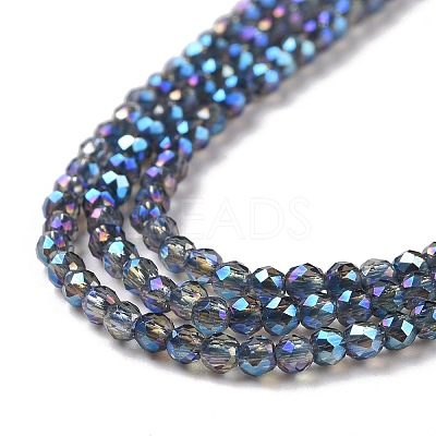 Electroplate Transparent Glass Beads Strands GLAA-H021-01B-FR05-1